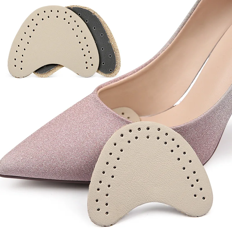 2Pcs=1Pair Anti-slip Stickers Leather Forefoot Pad Women High Heels Pain Relief Insert Insoles Toe Cushion Foot Care Shoes Pad