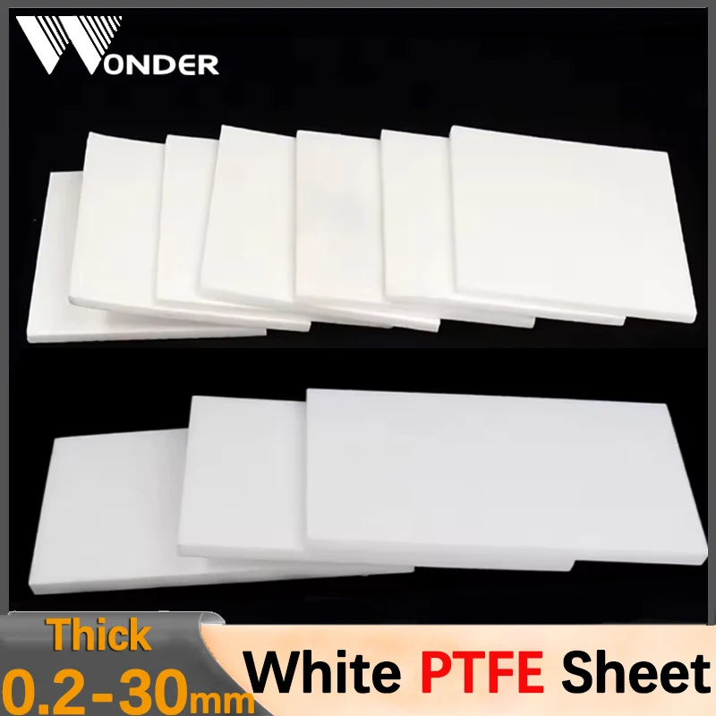 White PTFE Board PTFE Sheet Polytef Plate Resistant to high temperature acid and alkali Thickness 0.2mm-30mm