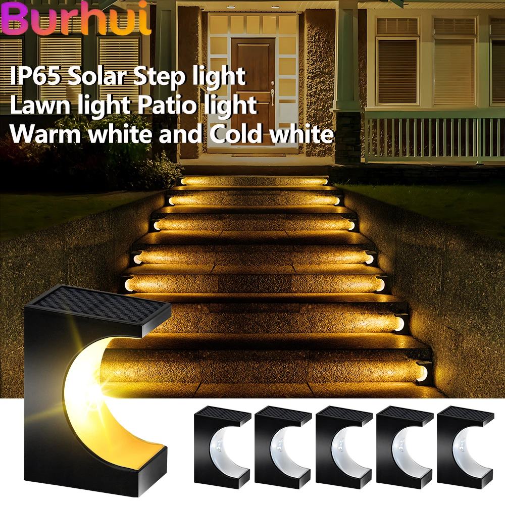 12 Stück/4 Stück Solar-Treppenleuchte, LED-Veranda-Licht, für den Außenbereich, IP65, wasserdicht, Solarleuchte, dekorative Beleuchtung für Garten, Terrasse, Weg, 2 Stück, ohne Bohren