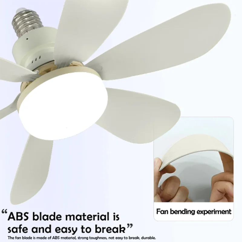NEW Socket Ceiling Fan With LED Light And Remote Control E27 Screw Ceiling Fans Lamp With Bluetooth Speaker For Bedroom Lighting