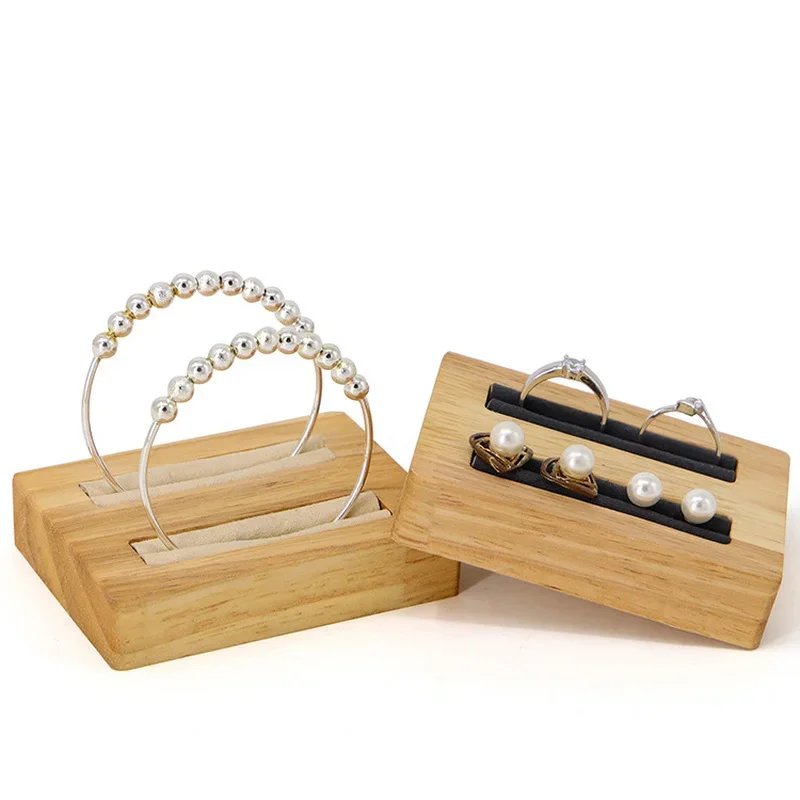 Présentoir en bois pour bagues de bijoux, présentoir créatif pour bagues de mariage, fournitures de rangement pour bijoux