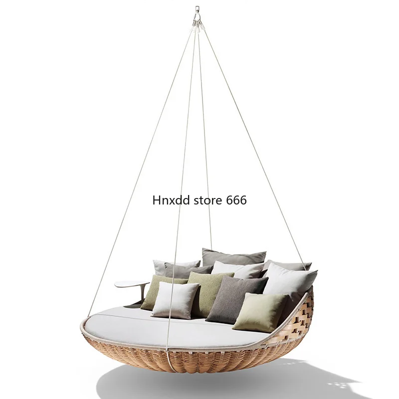 Garden outdoor swing bed and breakfast Internet celebrity rattan bed