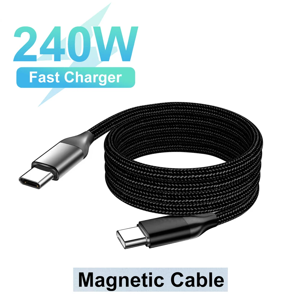 Type-C Type-C Data Cable 240W Fast Charging Cable Braided Retractable Anti-Tangle for iPhone Huawei Laptop Car Travel Accessories - Aliexpress Deal