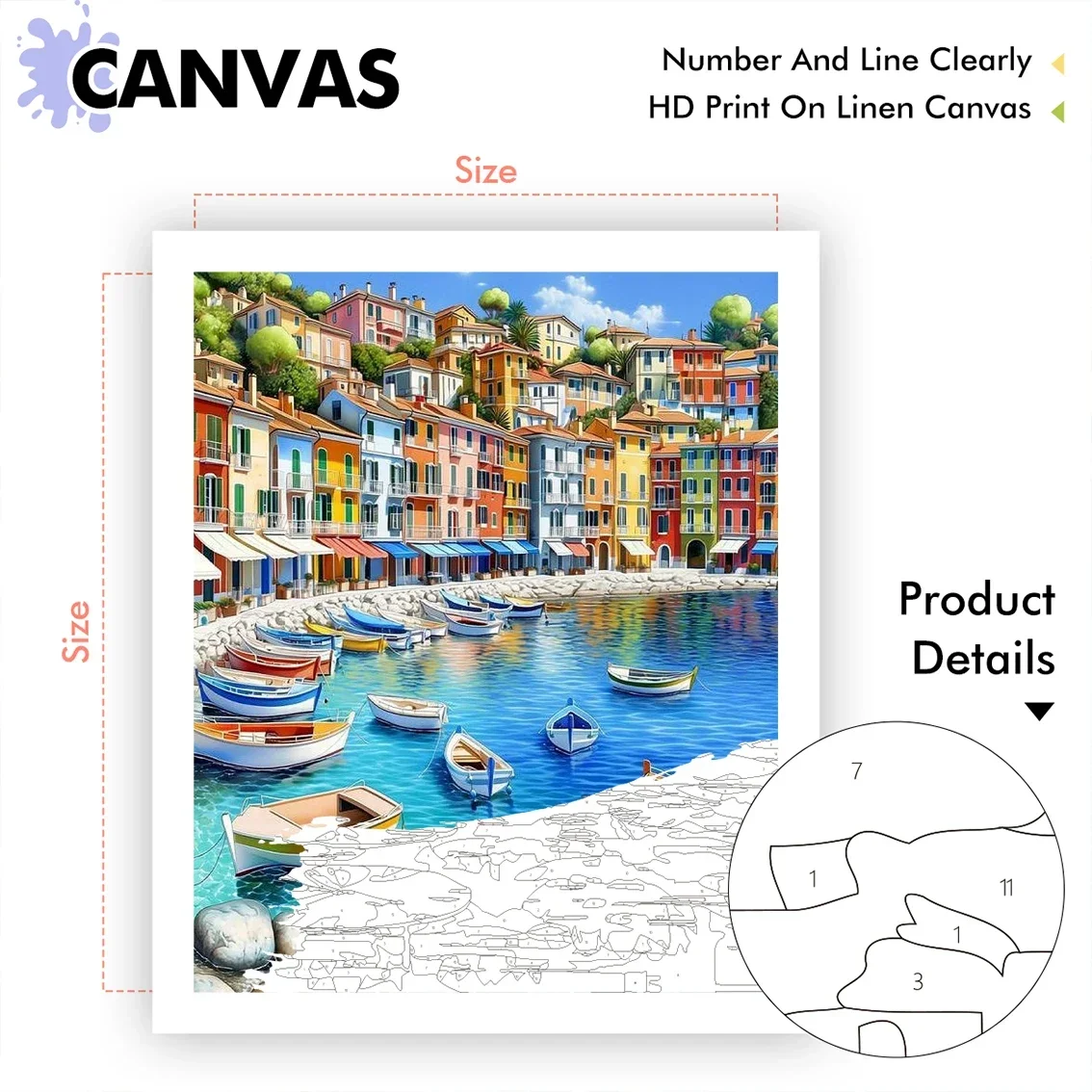 Painting By Numbers On Canvas With Frame Oil Art Stuff Classic Landscape House Building Home Decoration Handicraft