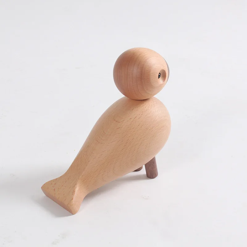 Solid Wood Bird Decoration Wooden Crafts Children Wooden Play High-end Gifts Birthday Gifts Simple Small Ornaments