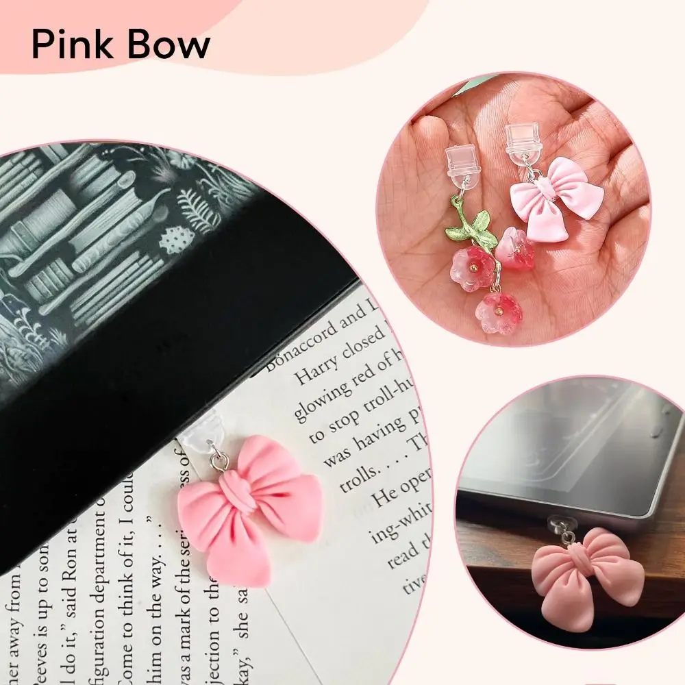 

Набор из 4 заглушек от пыли с бантиком для Type-C/USB-C, защита порта зарядки из смолы, подарок своими руками, заглушка от пыли для мобильного телефона/Kindle