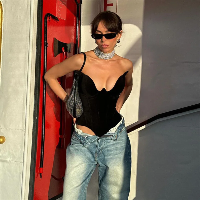 

Wind 2024 Winter New Women's Fashion Trendy Sexy Spicy Girl Personalized Versatile Slim Back Bareback Small Tank Top