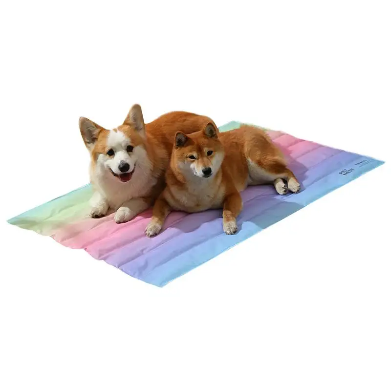 

Pet Rainbow Gradient Ice Nest Dog Mat Sleeping Mat SummerIce Nest Cat Ice Nest Mat Pet Deep Sleeping Beddings For Bedroom Car