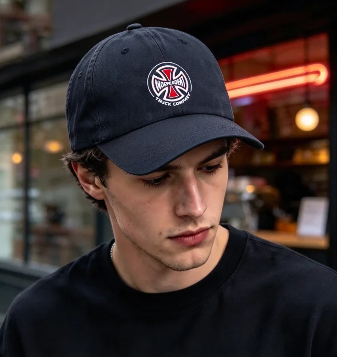 2026 new Street Skate Style Baseball Cap, Round Cross Emblem Graphic Print Unisex Adjustable Soft Sun Cap