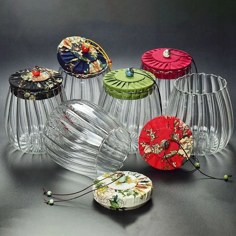 Food Container Kitchen Storage Bottles Jar Glass Airtight Canister Grains Tea Coffee Beans Grains Candy Jars Wood Lid Containers