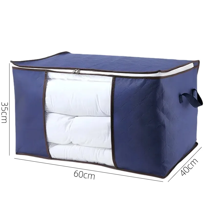 حقيبة تخزين بمقبض كبير جدًا - حقيبة تنظيم الملابس واللحاف المحمولة مع نافذة، مادة بوليستر متينة، مناسبة لـ