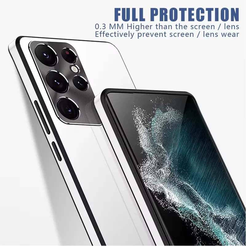 

Matte Back Phone Case for Samsung Galaxy S23 S25 Plus S24 S22 S21 Ultra Metal Lens Protection Shockproof Soft Edge Cover Cases