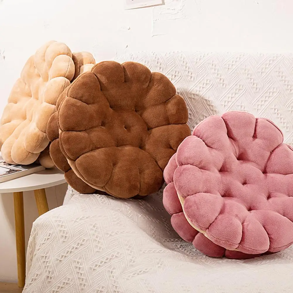 Plush Pillow Cushion  Useful Living Room Bedroom Sandwich Biscuit Plush Pillow Toy  Durable Seat Cushion