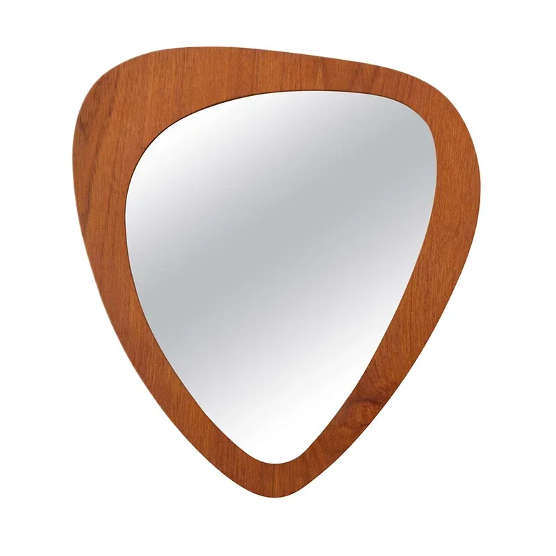 مرآة من خشب الساج المنسخ من العصور الوسطى، مرآة حائط مزخرفة للمنزل #1