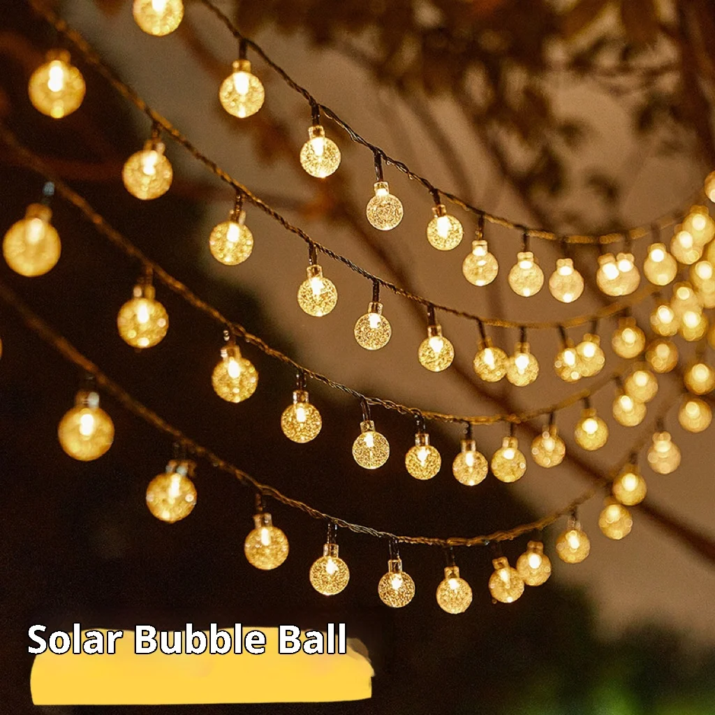 ไฟประดับทรงลูกบอลพลังงานแสงอาทิตย์ รูปหยดน้ำ กันน้ำ สำหรับตกแต่งภายนอกอาคาร เหมาะสำหรับคริสต์มาส ปาร์ตี้ และเทศกาลต่างๆ