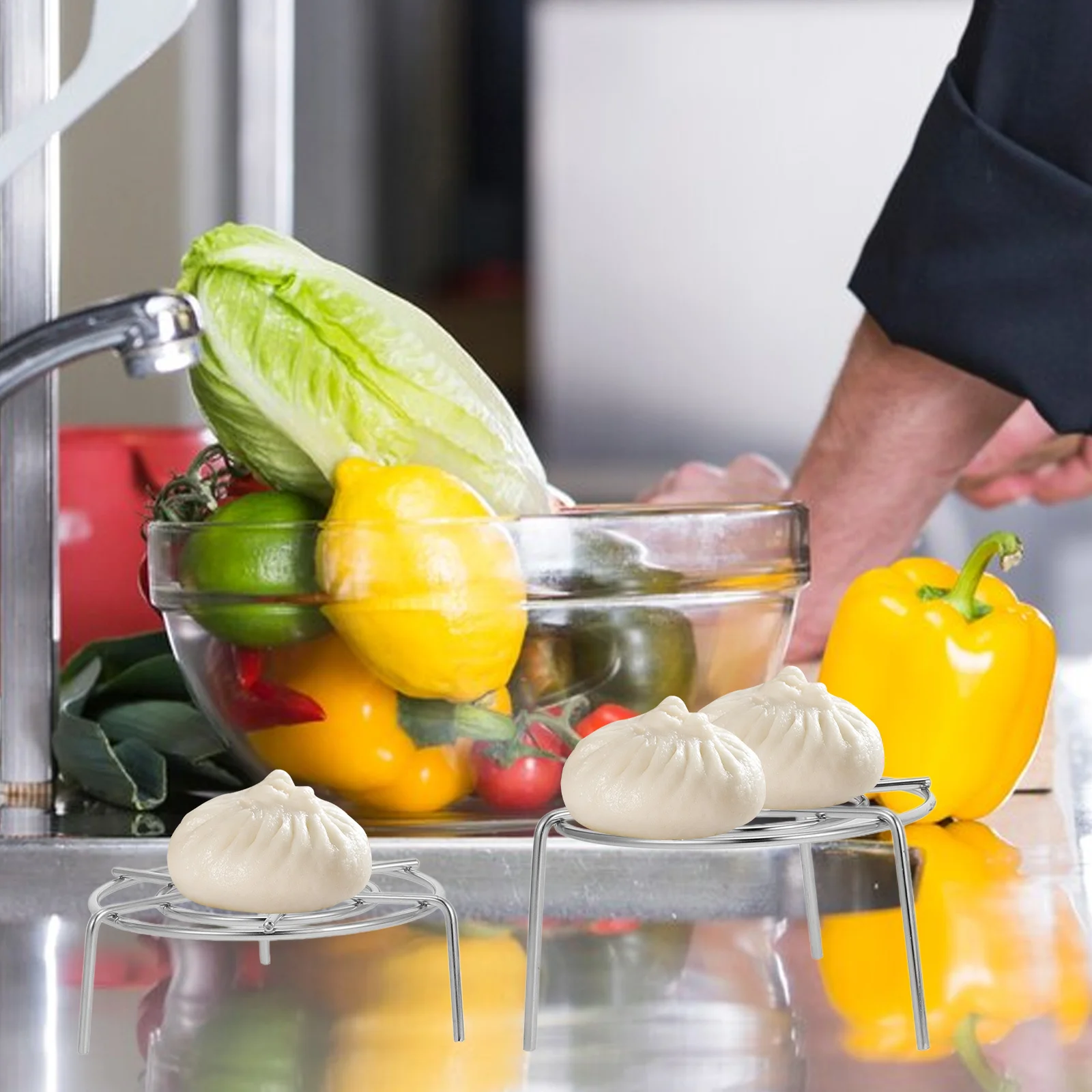 

3Pcs Stainless Steel Steaming Rack for Electric Pressure Cooker Versatile Stand Trivet Cooking Rack Pot Holder 3cm 5cm 7cm