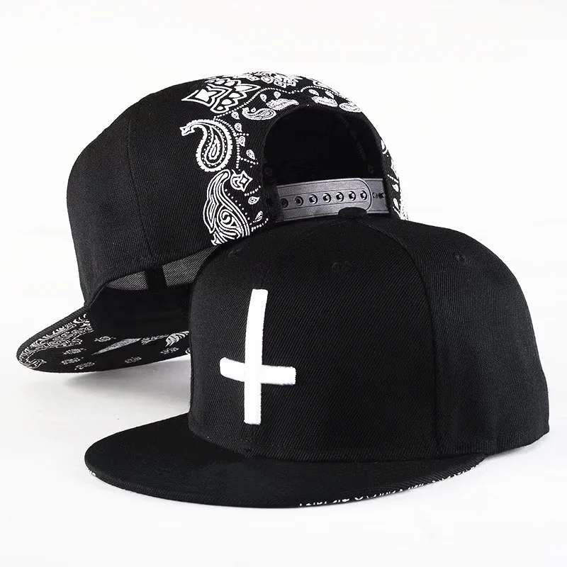 Snapback Baseball hat cross embroidery Adjustable Hats For youth Men Women Fashio Cap Flat trend street dance caps