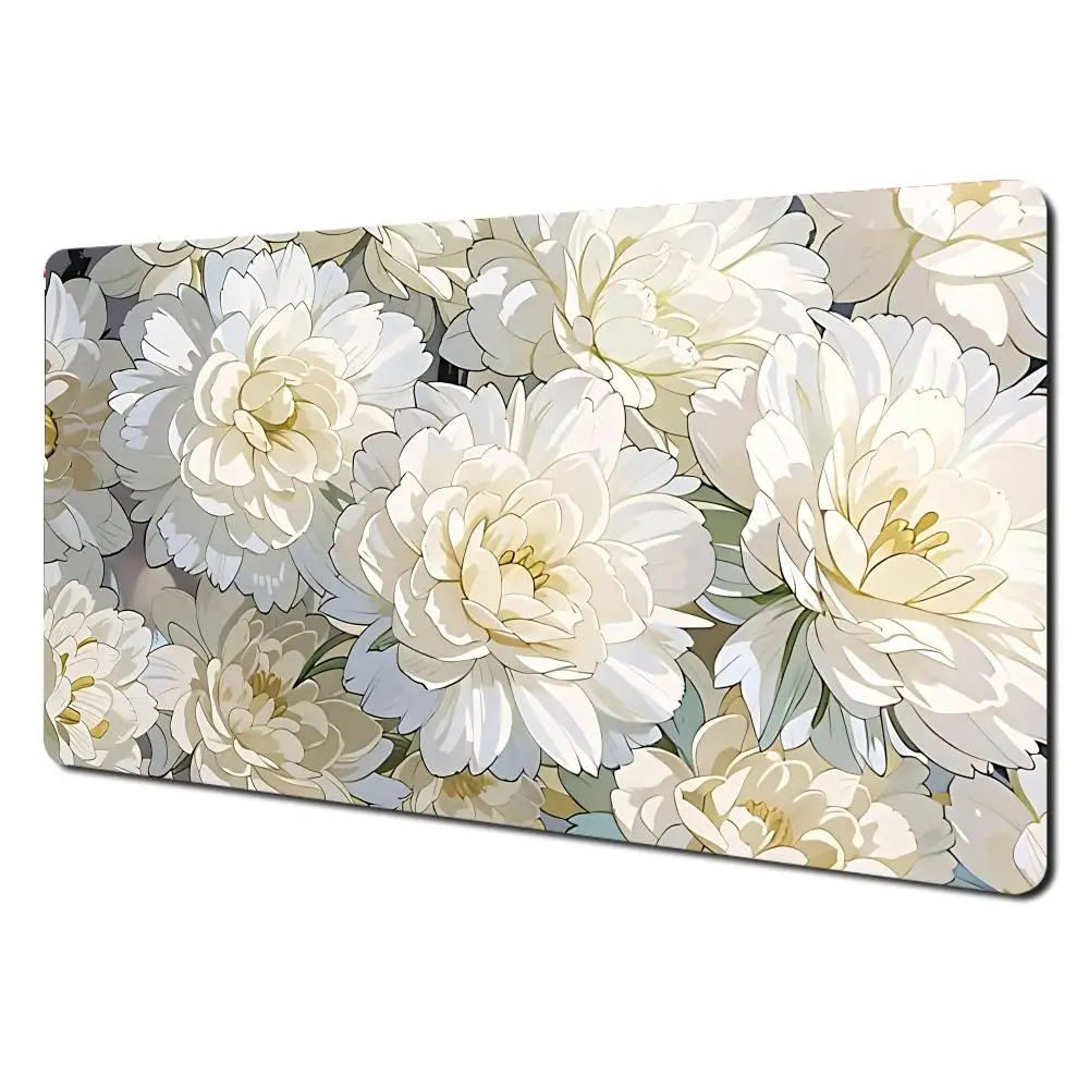 

Pure big flowers Mouse Pad Large Gaming Desk Accessory Aesthetic Non-slip Computer Laptop Tablet Mat Mini PC Nootbook Game Rug