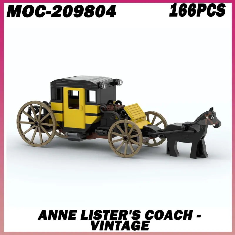 

166 шт. MOC- 209804 Тренер Анны Листера - Винтаж MOC Средневековые строительные блоки Карета Ферма Сад Транспортный набор Животные Мини