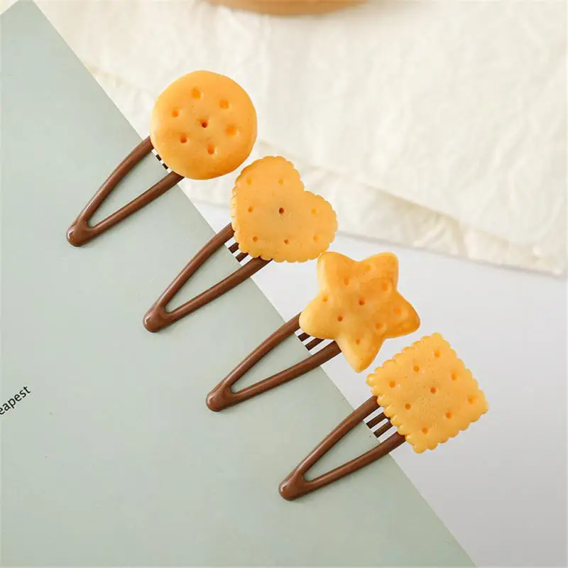 Simulation Fun Biscuit BB Clip Star Hairpin Cute Student Headdress Hair Accessories Female Sweet Bangs Broken Hairpin Hair Clips