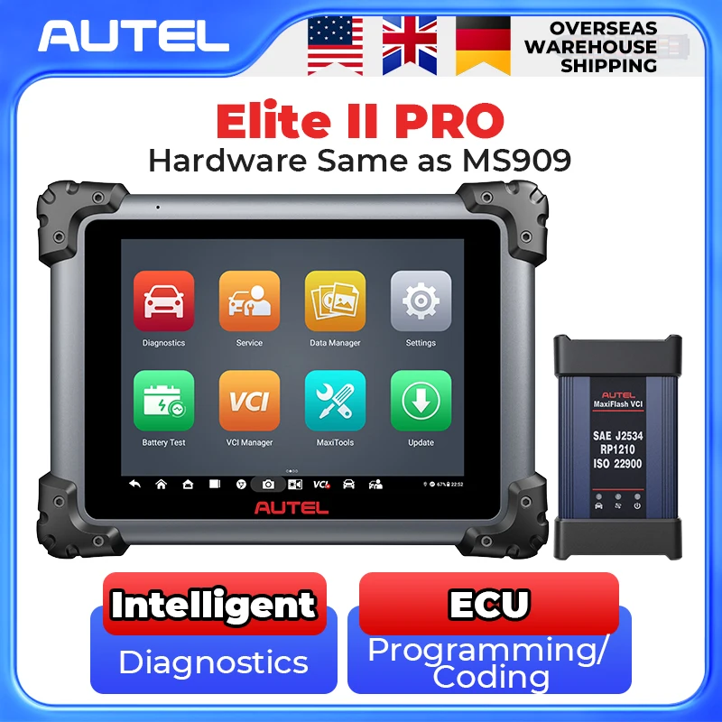 Autel MaxiSys Elite II Pro أدوات التشخيص الترا J2534 ECU برمجة الترميز الماسح الضوئي التلقائي كما محرك MS919 TruSpeed CAN FD DoIP