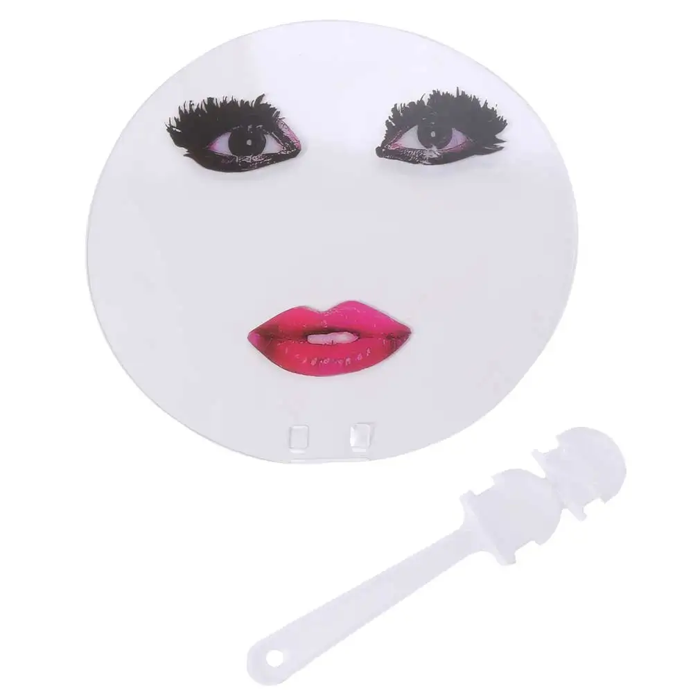 

Преувеличенные прозрачные ручные вееры, длинные ресницы, красные губы с принтом из ПВХ, ручной веер с макияжем, 17 см, веер с принтом, подарок другу