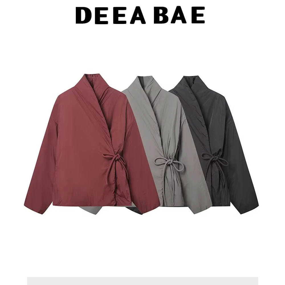DEEABAE Autunno nuove donne abbigliamento Giacca a maniche lunghe stile kimono semplice a tre colori alla moda in stile europeo e americano