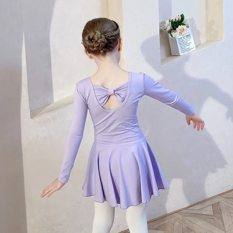 Cotton Dance Dress Ballet Leotard Set For Children Skirt Soft Fabric Stage Training Wear With Little Girls Daily Dancing Costume view 6