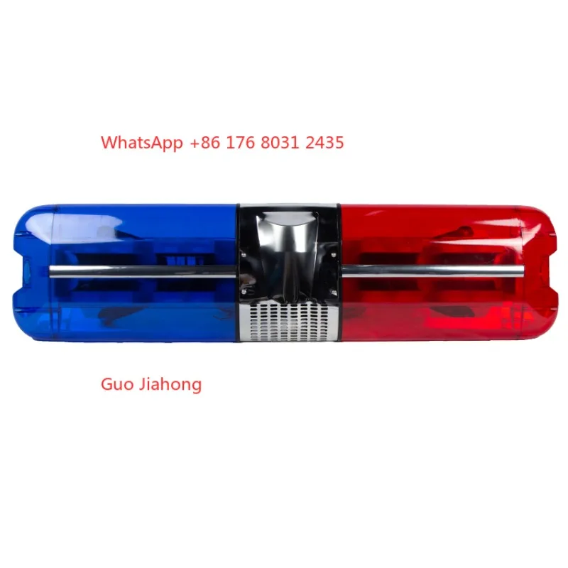47 Inch 12V 260W Red Blue Emergency Led Warning Lightbar Light Bars with Built in Speaker Amplifier and Siren
