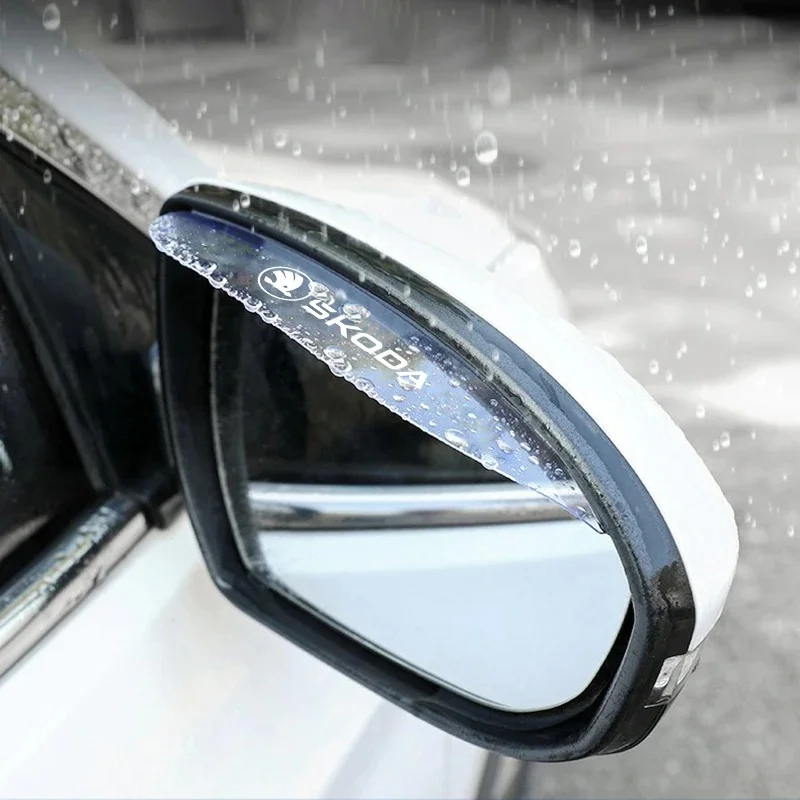 

2Pcs Car Rearview Mirror Rain Guard for Skoda Octavia 3 Fabia Superb Kamiq, Transparent Rain Eyebrow, Auto Mirror Rain Protector