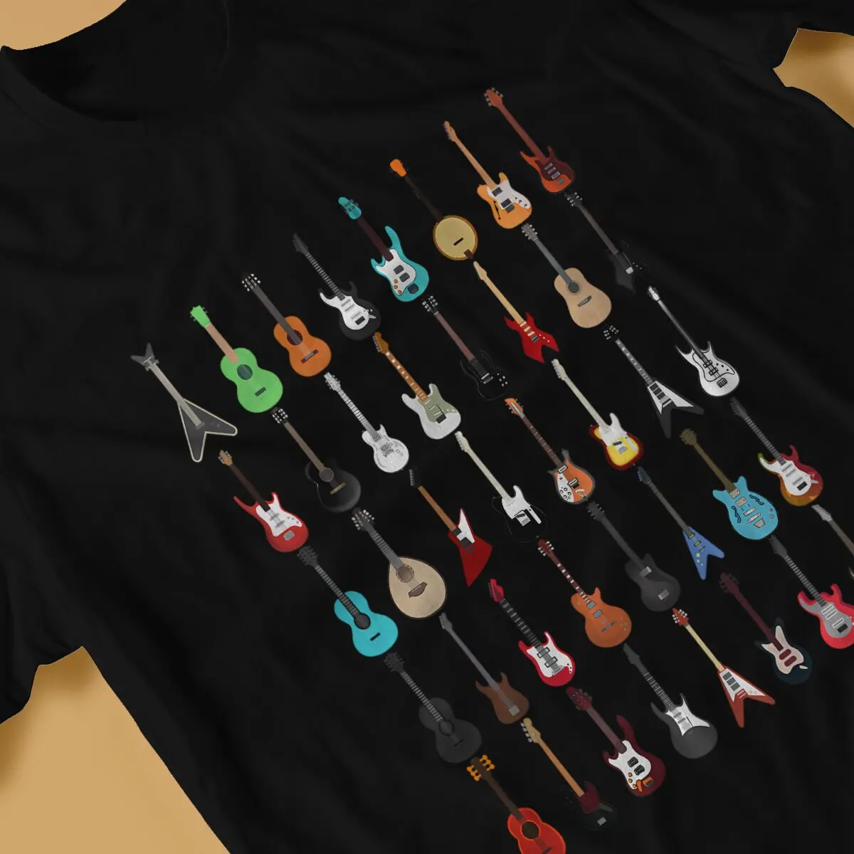 Guitar Rock TShirt Musical Instrument Elegant T Shirt Oversized Men Tee Shirt New Design Big Sale