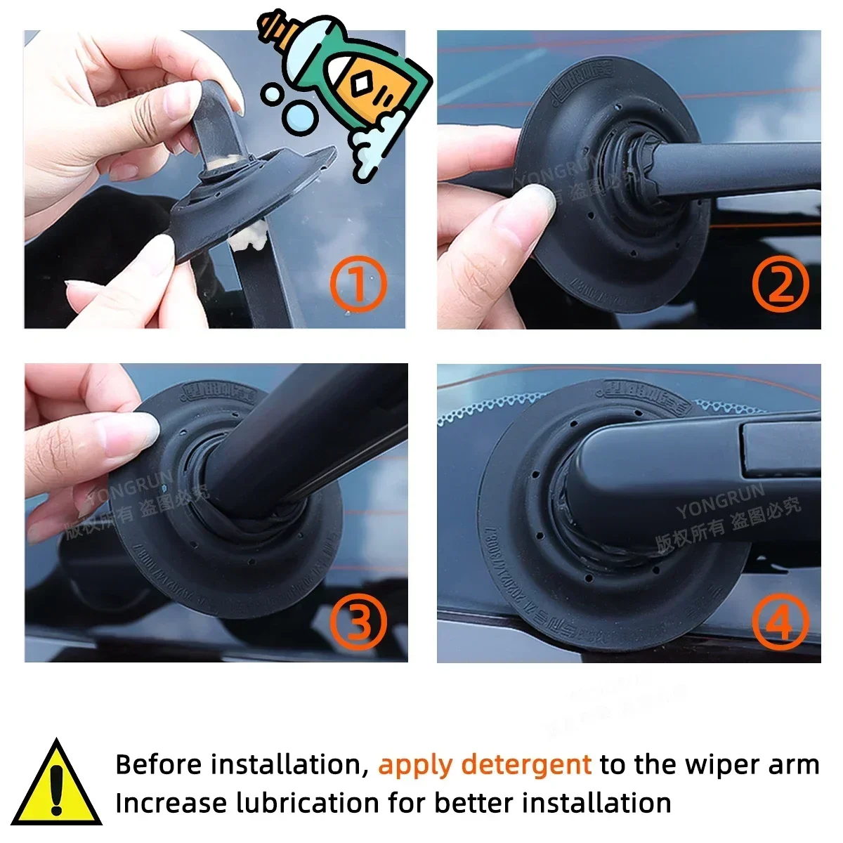 Auto Car Wiper Arm Protective Hole Cover Windshield Wiper Sleeve Wiper Hole Dustproof Pad Prevent Leaf