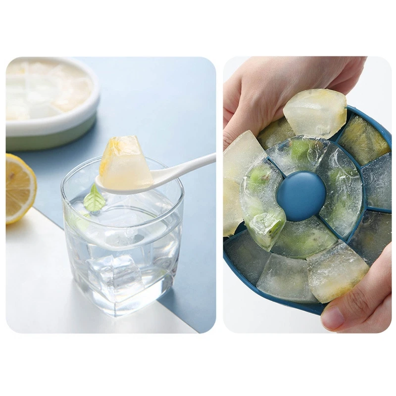 Round for Frozen Mould for Frozen Juice Fruit Puree and Yogurt and Ice Cubes with Transparent Dust-Proof Cover Lid New