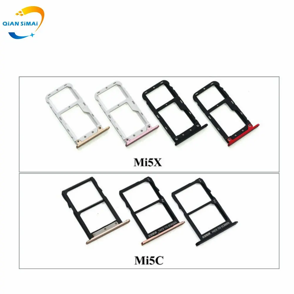 

QiAN SiMAi 1PCS New Sim Card Slot Tray Holder Replacement Parts For Xiaomi Mi 5C A1 Mi 5X Phone