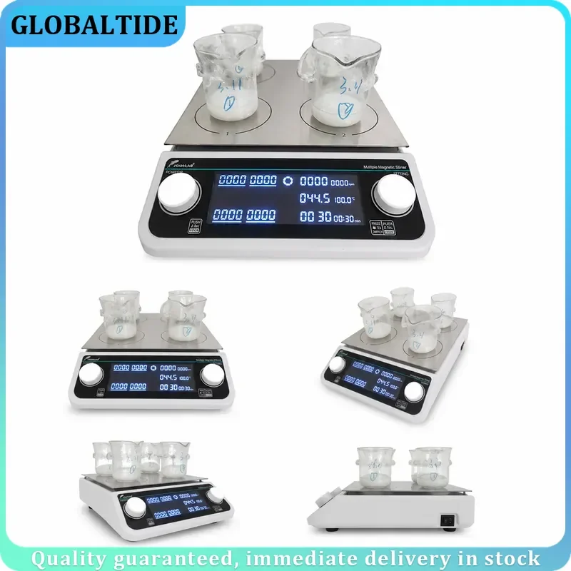 Digital Display Magnetic Stirrer Hot Plate Mixer 4 Station 6 Position Laboratory Heating Stirring Machine