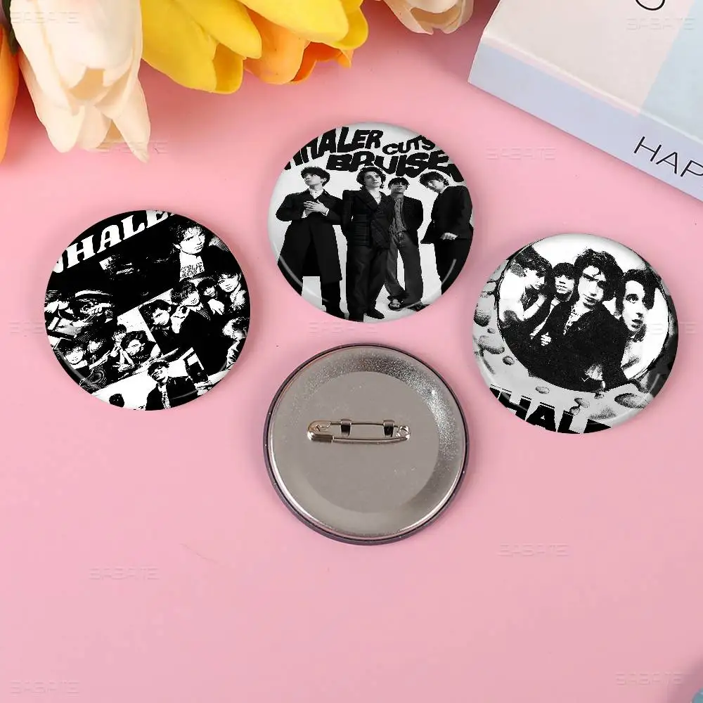 Irish Rock Band Inhaler Classic Cartoon Brooches Anime Badge Round Handmade Brooch Lapel Pins Jewelry For Backpack Clothes Gifts