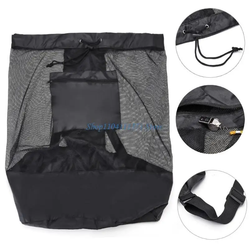 P9FC Lightweight Mesh Ball Bag Large Capacity Net Sports Ball Bag Easy to Carry