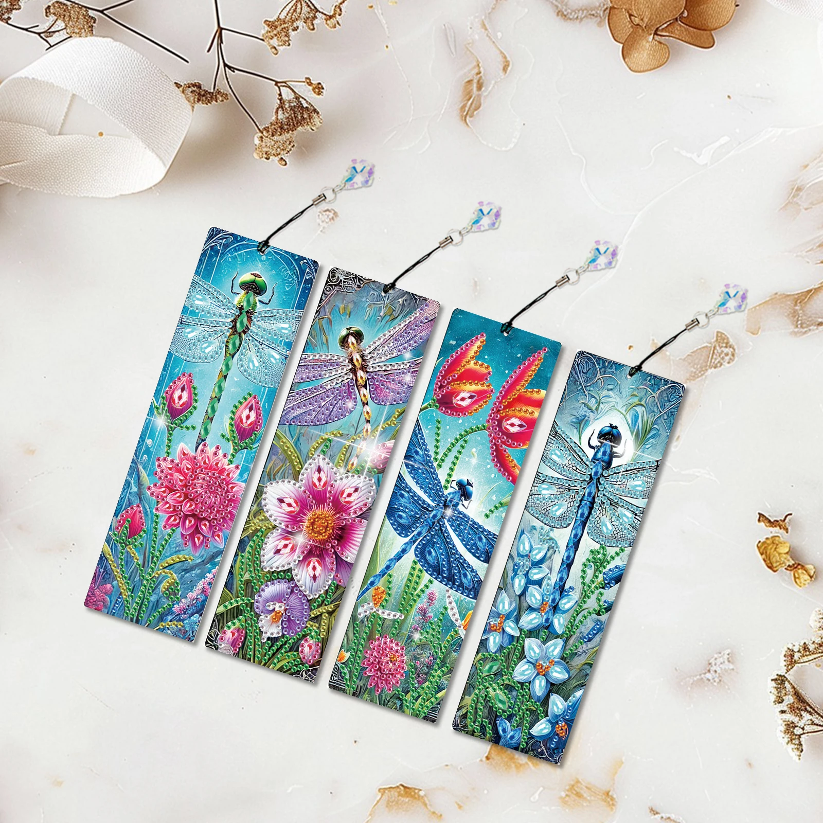 4Pcs Bookmark Seni Berlian DIY - Resin Art Book ulasan dan harga