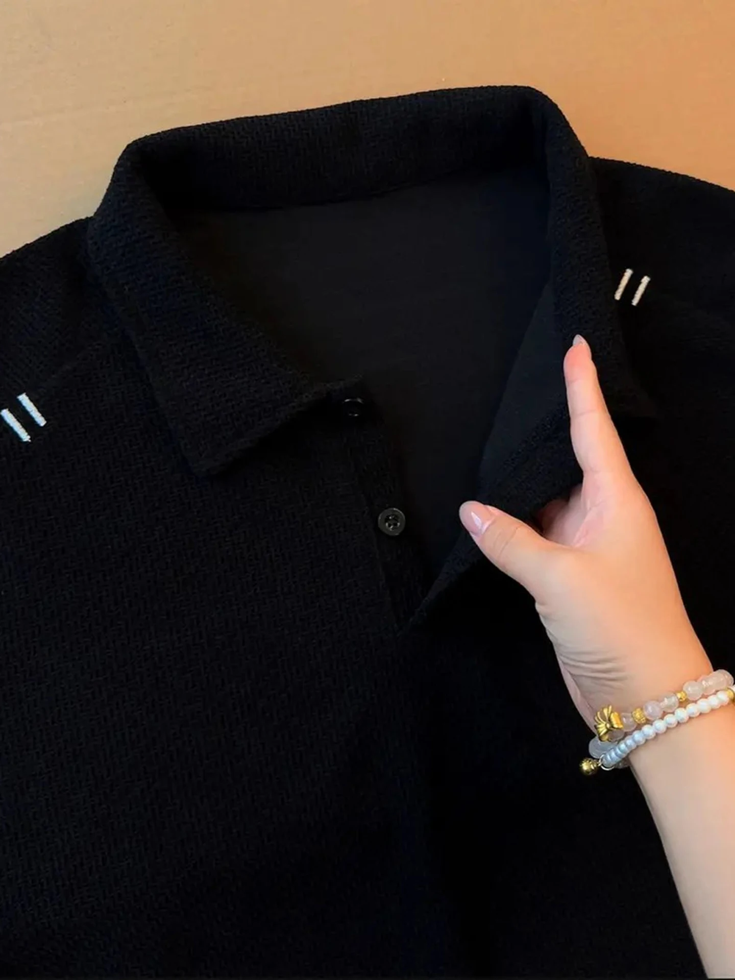 Black Dragon Scale Embroidery  Shirt Short Sleeve Men Summer Thin Breathable Casual Half Sleeve T-Shirt Flip Collar