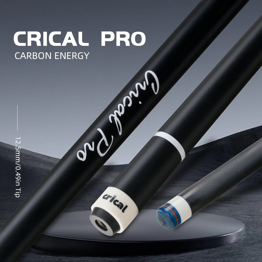 

CRICAL CL-PRO Carbon Fiber Pool Cue Stick with 12.5mm Tip 3 * 8/8 Joint Pin Low Deflection for Professional 1/2 Billiard Cue