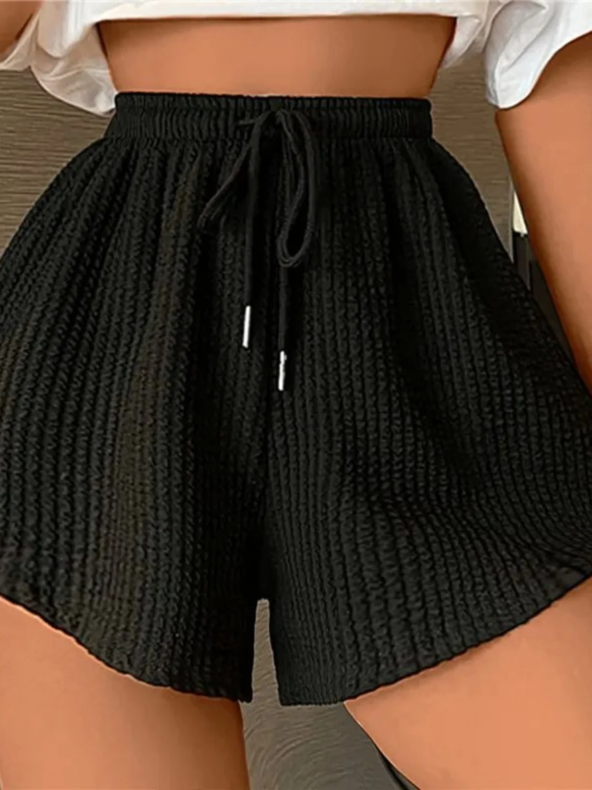 ارتفاع الخصر Dstring التخسيس orts المرأة الشارع Sle عارضة السراويل البطن التحكم الصيف جمع Faionable orts