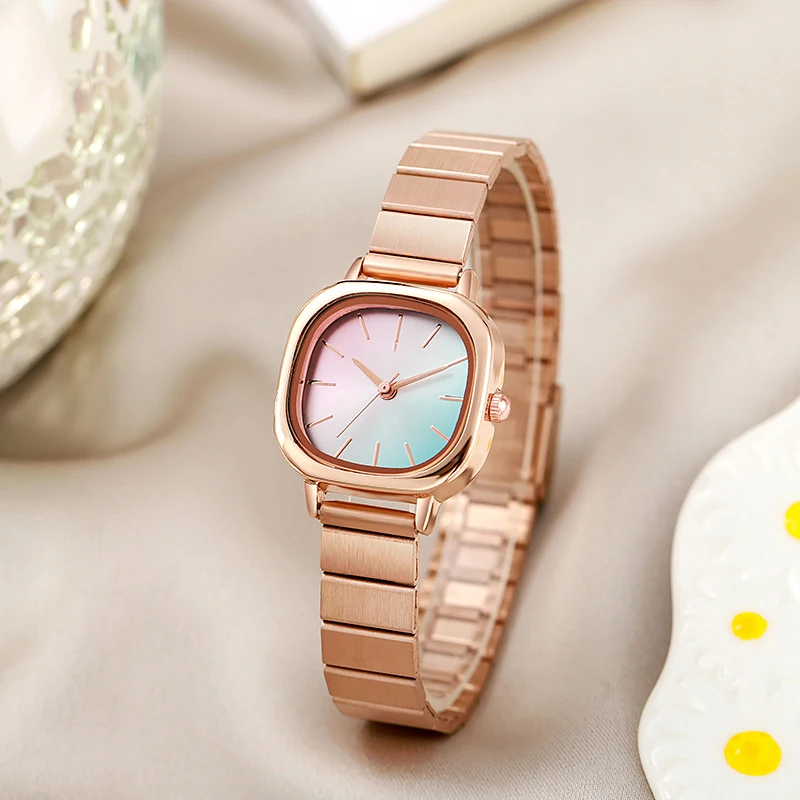 MAYZHISU женские кварцевые золотые наручные часы, роскошные женские часы из нержавеющей стали, водонепроницаемые женские часы, браслет для девочек