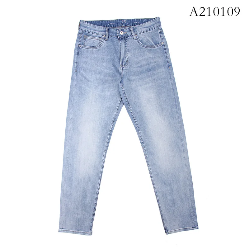 

Light Blue Summer Jeans Men's Thin Denim Trousers Daily Wear Loose Jeans Korean Style Straight Leg Jeans Pants For Men