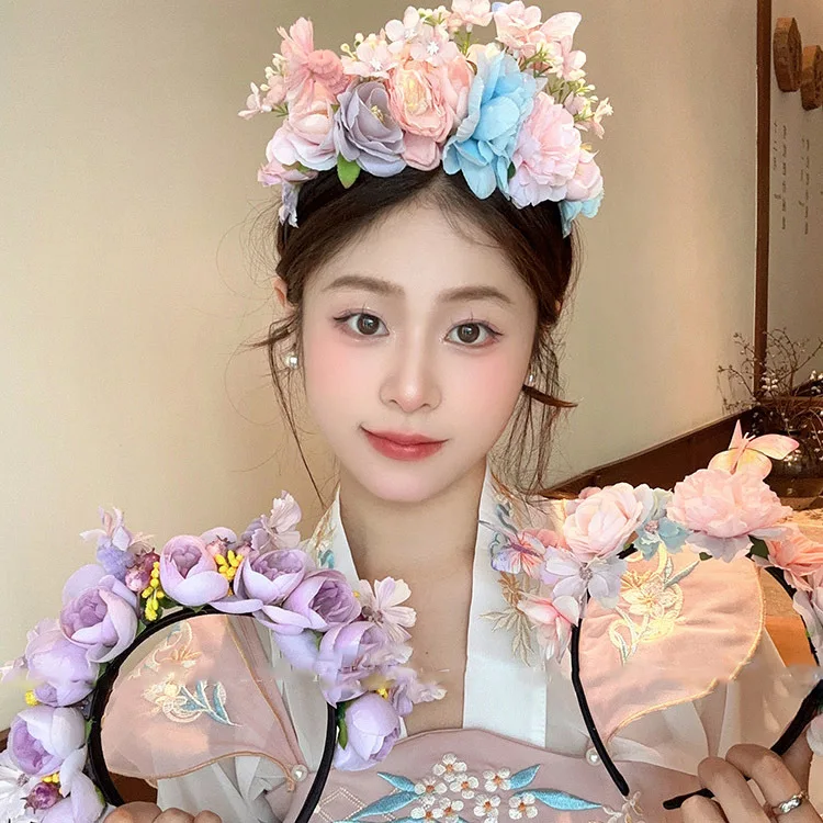 Hairpin Headdress Headband Ethnic Style Hanfu Flower Circumference High Value Explosion Photo Headband