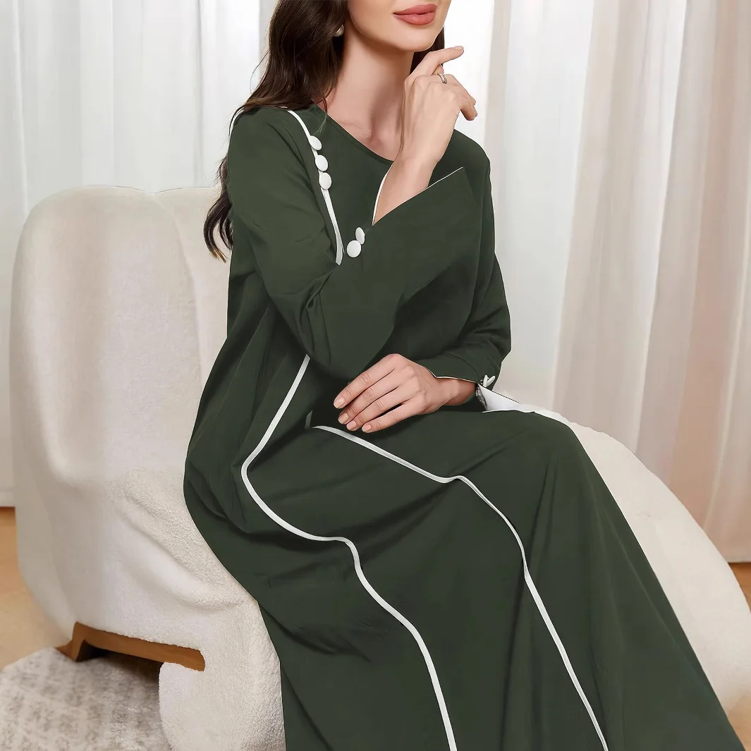 

Eid Women Dress Muslim Abaya Button Split Sleeve Party Jalabiya Ramadan Long Dresses Vestidos Largos Arab Robe Morocco Kaftan