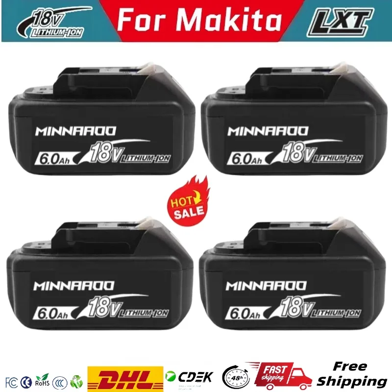 

Original For Makita 18V 6Ah rechargeable power tool battery with LED lithium-ion substitute LXT BL1860B BL1860 BL1850 charger