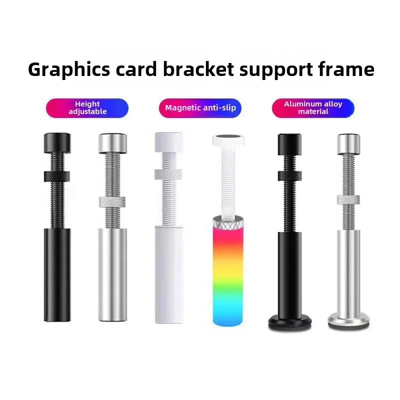 بطاقة الرسومات GPU حامل دعم قابل للتعديل تلسكوبي الروتاري الألومنيوم بطاقة الفيديو قوس حامل ملحقات الكمبيوتر المكتبي