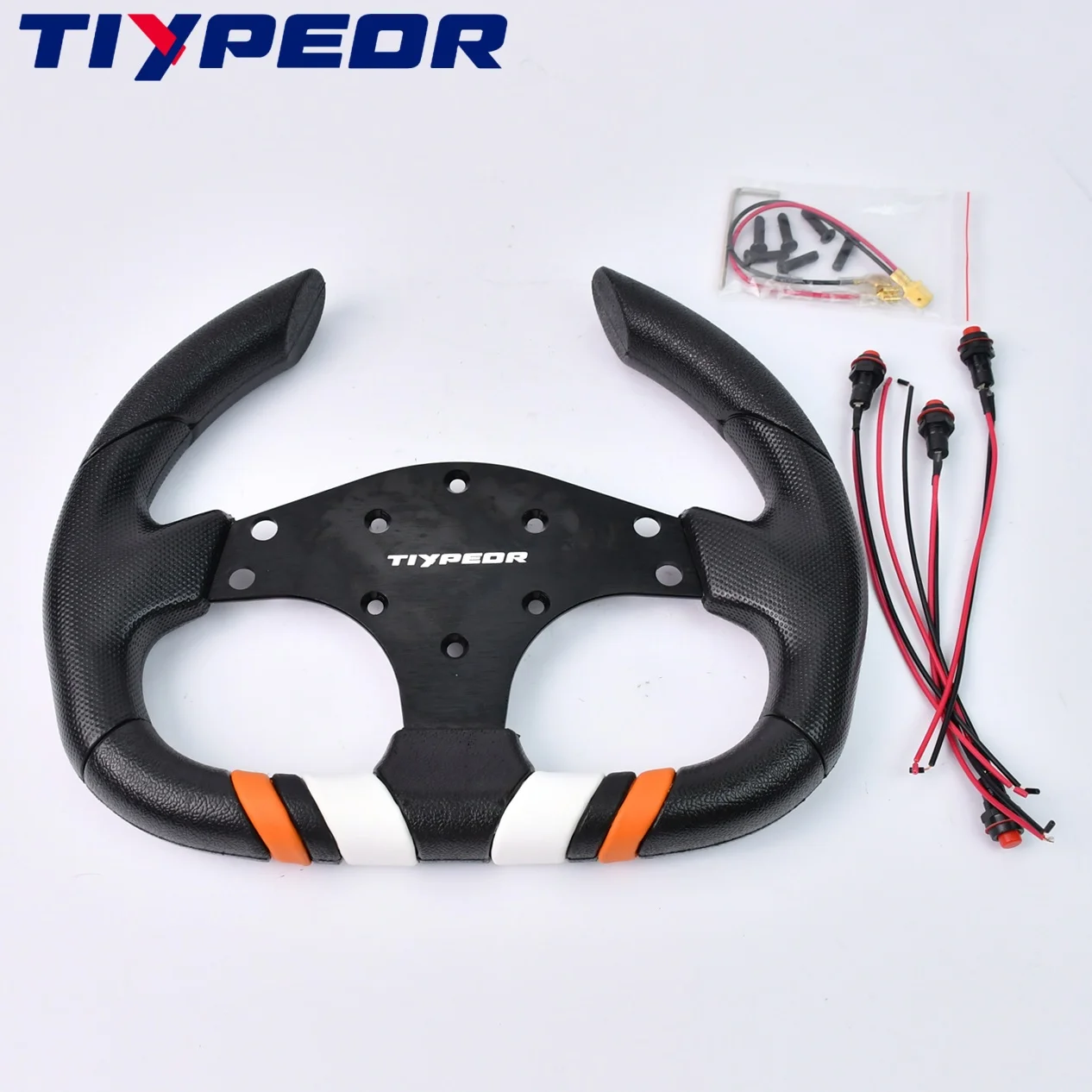 Tiypeor 13 inch PU Steering Wheel Sim Game Simulator Wheel Volantes With Button