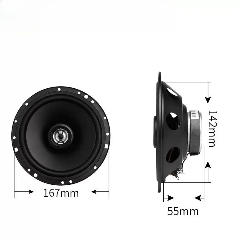 Automobile Retrofit Audio 2-way Speakers Tweeter and Woofers 601CFS for Front & Rear Doors DSP and  Basspro Lite
