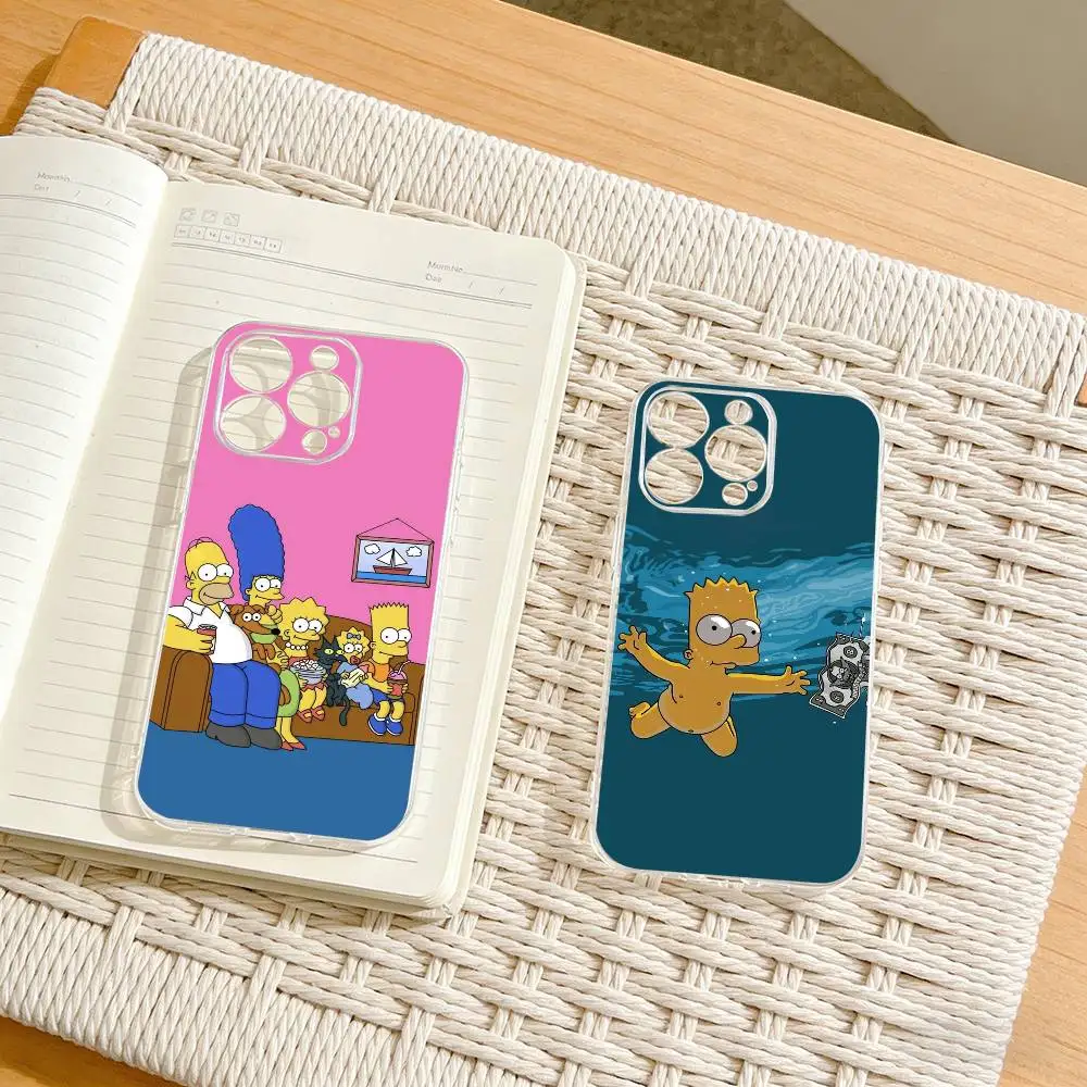 

The L-Simpsons Cartoon Phone Case For iPhone17,16,15,14,13,12,11 Plus,Pro Max Soft Transparent Cover